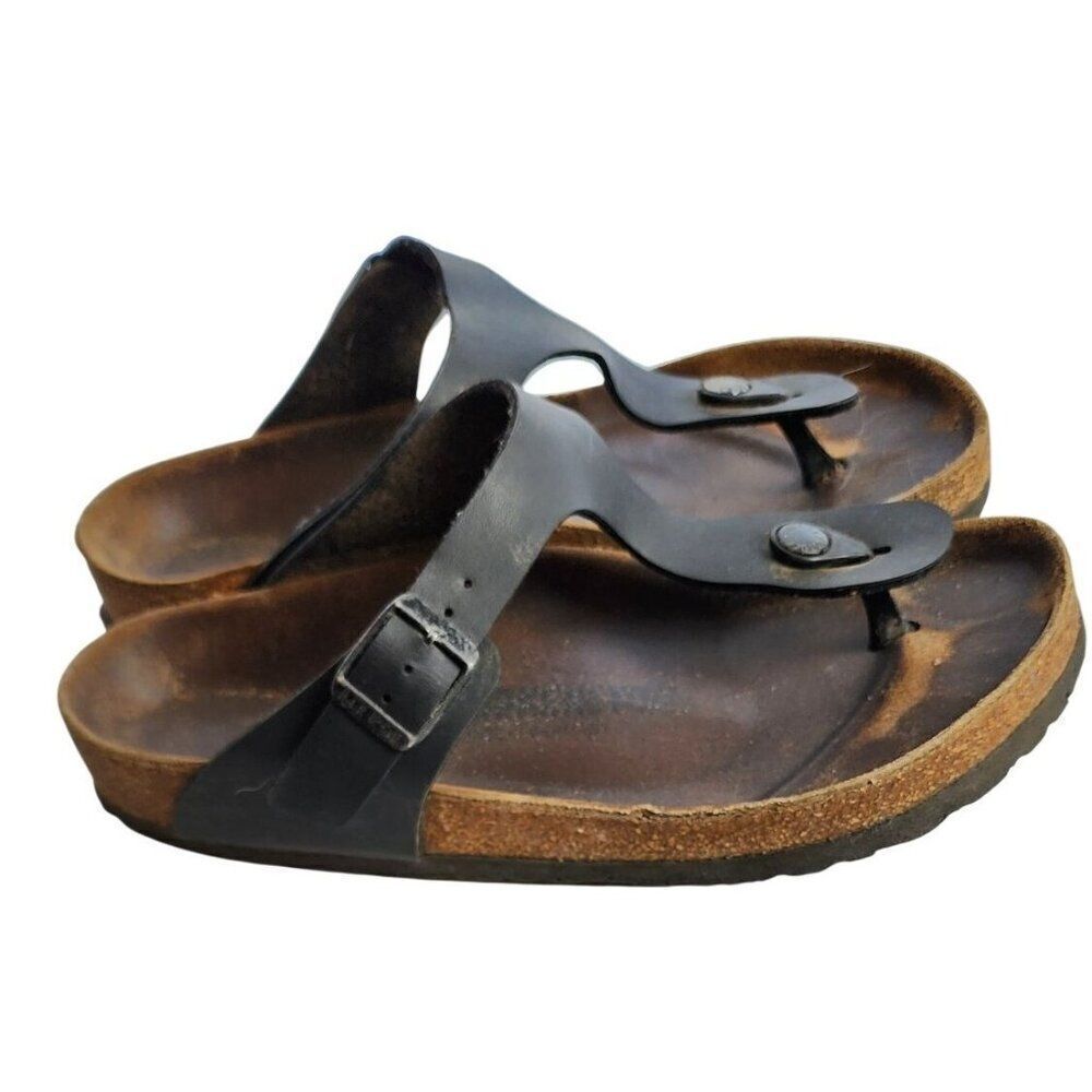 Birkenstock Brown Leather Slip on Sandals, Size 39